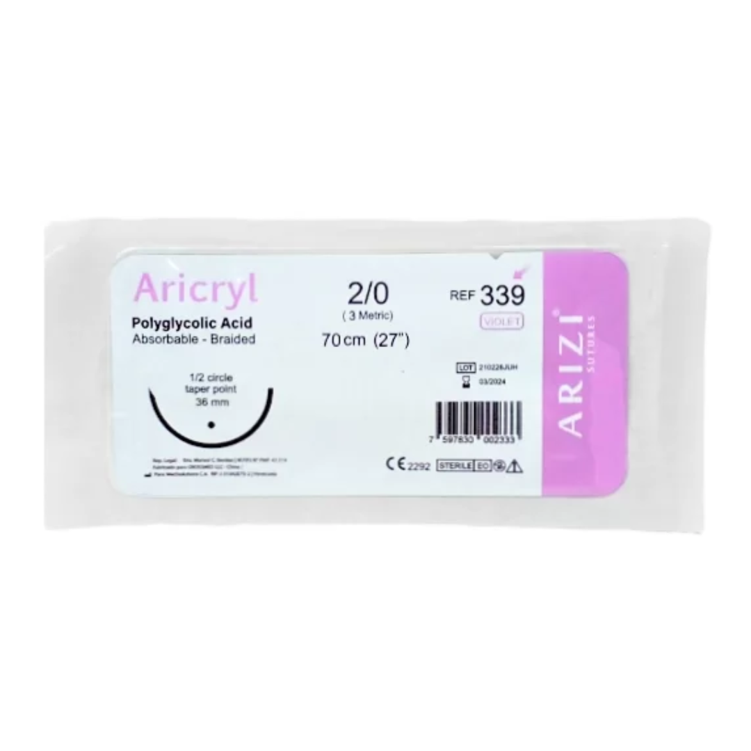 SUTURA VICRYL 2-0 AGUJA CURVA 30MM 70CM X 1 UND